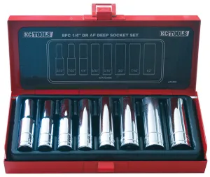 1/4" Drive Socket Set, AF Deep 8 Piece KC Tools