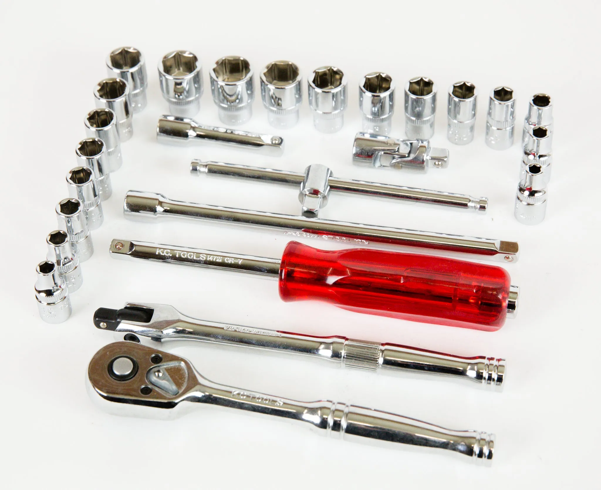 1/4" Drive Socket Set, Combination, Metric & AF, 26Piece KC Tools