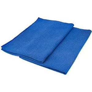 The Rag Company Waffle-Weave Royal Blue Microfiber Towel 16" x 24" 2 Pack